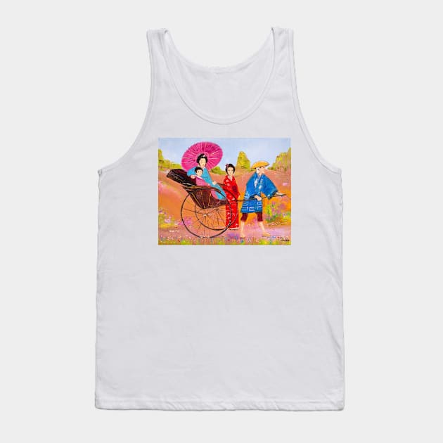 Japanese Rickshaw With Passengers Tank Top by NataliaShchip